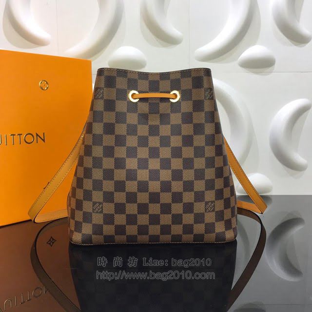 LV女包 N40198 2019新顏色 路易威登NéoNoé手袋 LV抽繩水桶包 LV女肩背包 LV棋盤格挎包  ydh3056